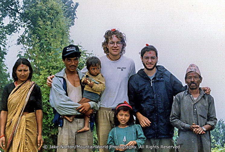 Jake Norton with his host family in Shyam Pati, Nepal, 1993.