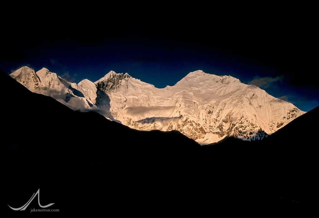 The Kangshung Face of Everest from Pethang Ringmo, Kangshung Valley, Tibet.