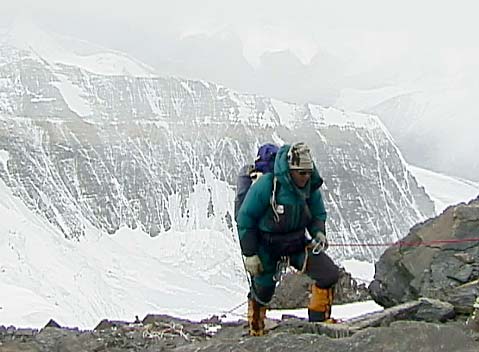 Jake Norton high on the North Ridge of Everest (photo: Dave Hahn)