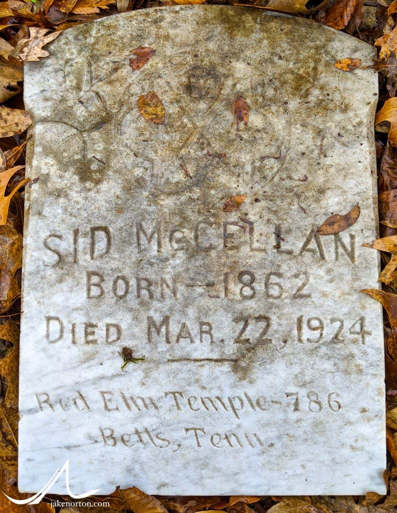 Tombstone of Sid McClellan, born enslaved by the McClellan family of Jackson, TN.
