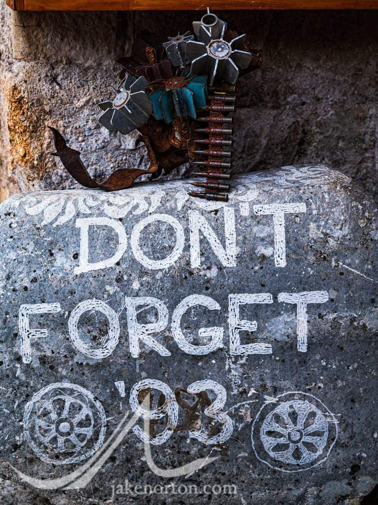 War memorial in Mostar, Bosnia and Herzegovina.