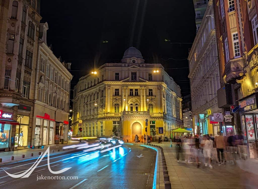 Vječna vatra - Sarajevo's Eternal Flame - at the intersection of Titova and Ferhadija boulevards, serving since 1946 1946 as a reminder of the strength of unity and the triumph of hope. This was also one of the areas of Sarajevo where anti-Serb mobs attacked Serbs in the wake of Archduke Franz Ferdinand's 1914 assassination by Gavrilo Princip.